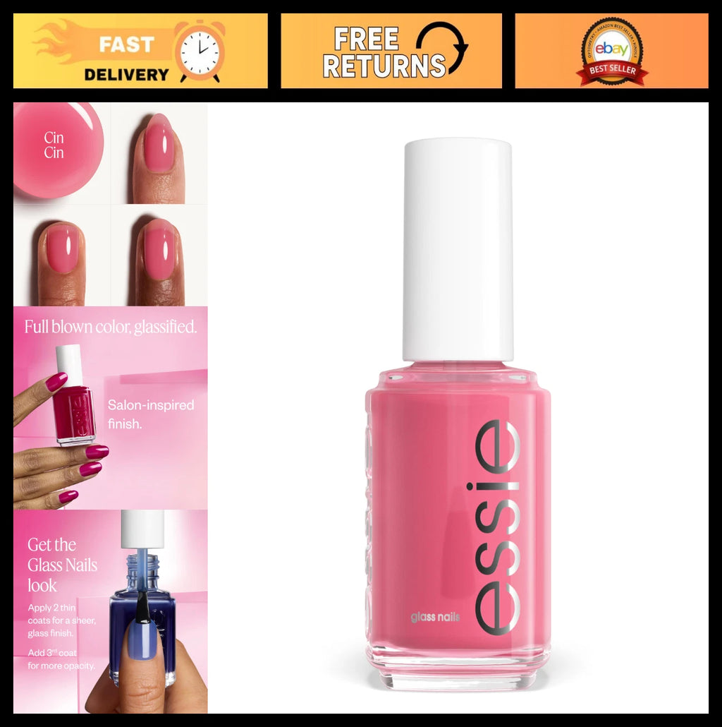 Nail Art Studio Kit - Translucent Pink Vegan Nail Polish, Glass Finish, 0.46 fl