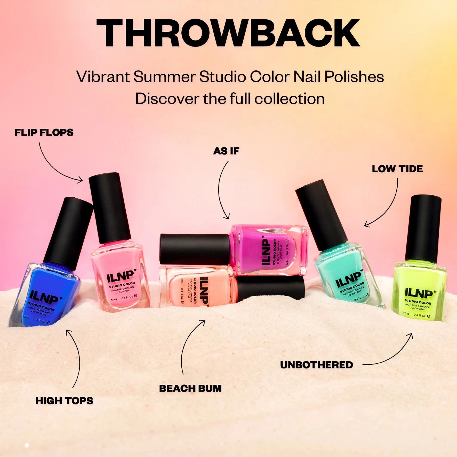 ILNP Throwback Collection - Vibrant Summer Studio Color Nail Polish Set