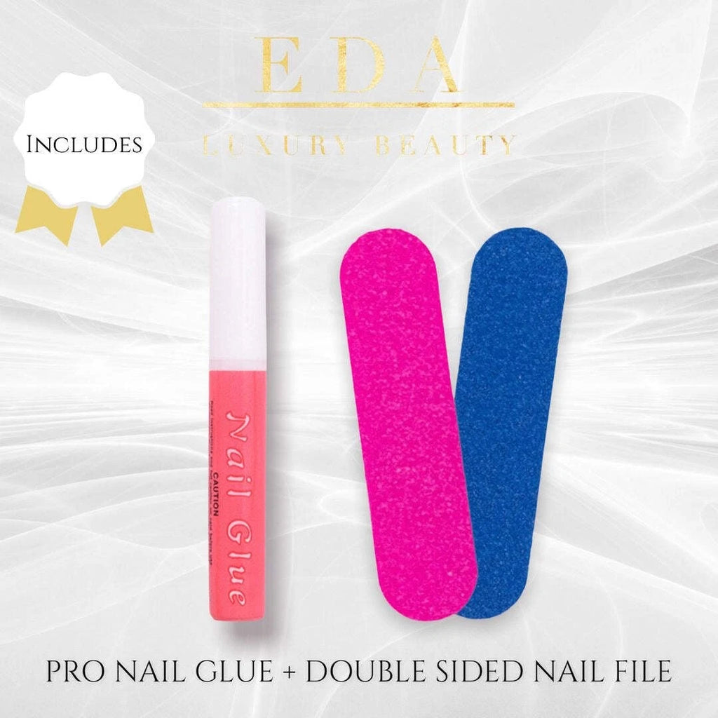 Matte Pink French Press On Nails Long Square False Glue On Tips Fake Nails Set